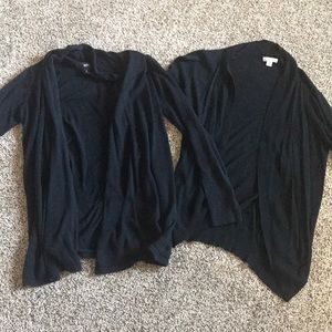 Lot of black cardigans